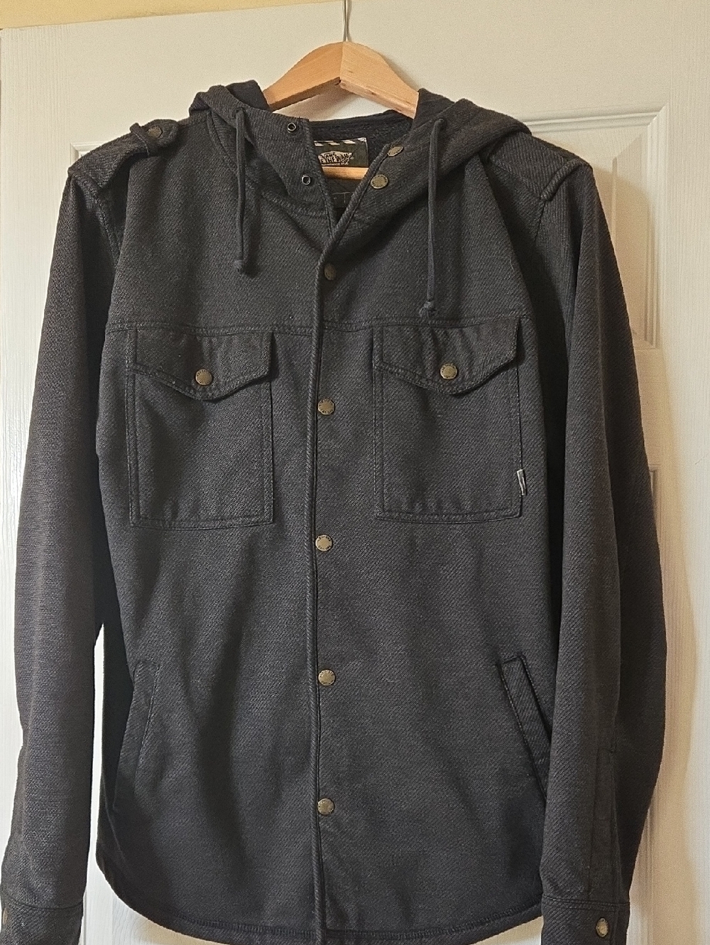 Vans Men's Medium Charcoal Hooded Military Field Jacket